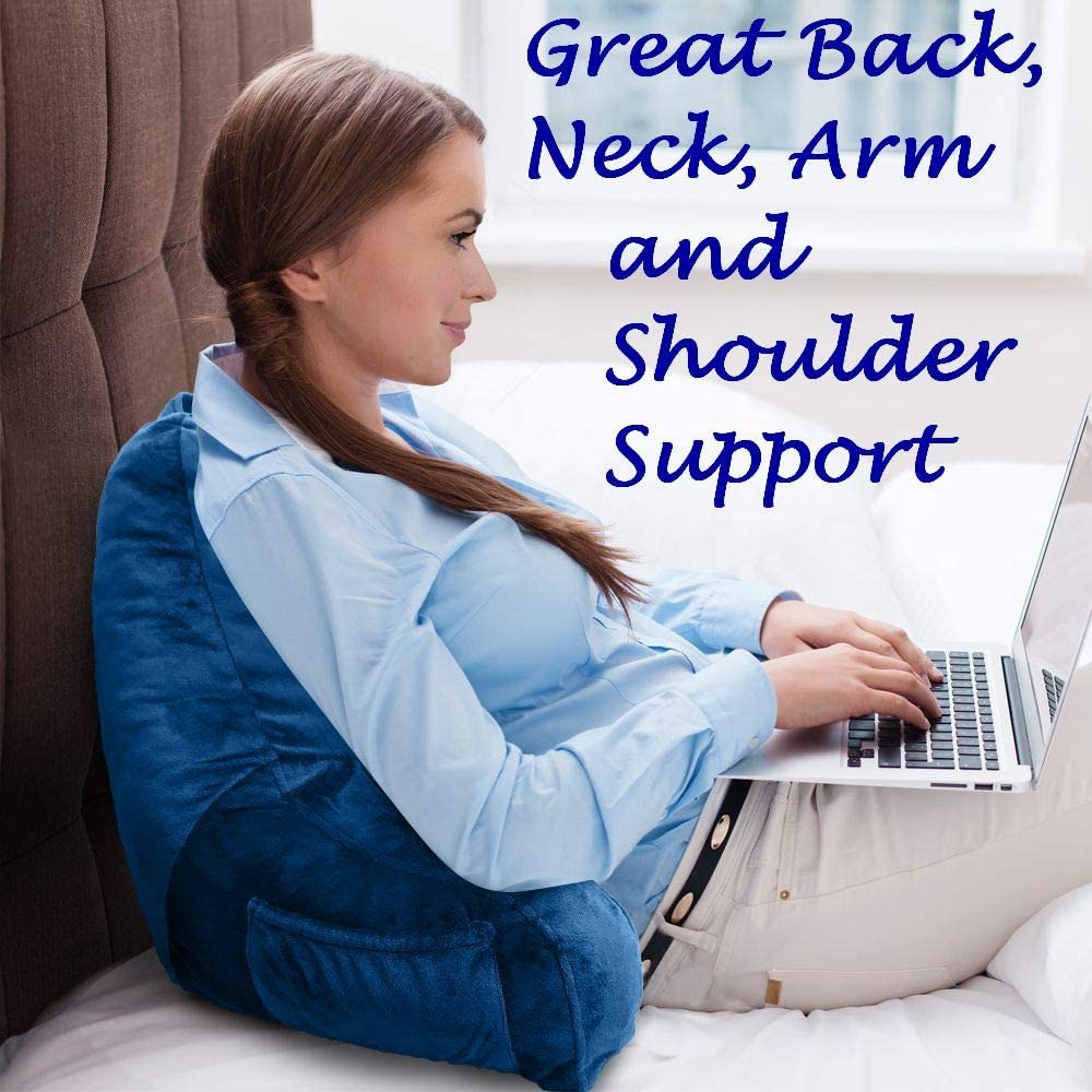 ComfortCloud Wedge Backrest Lounge Cushion with Arms Pockets | Lumbar