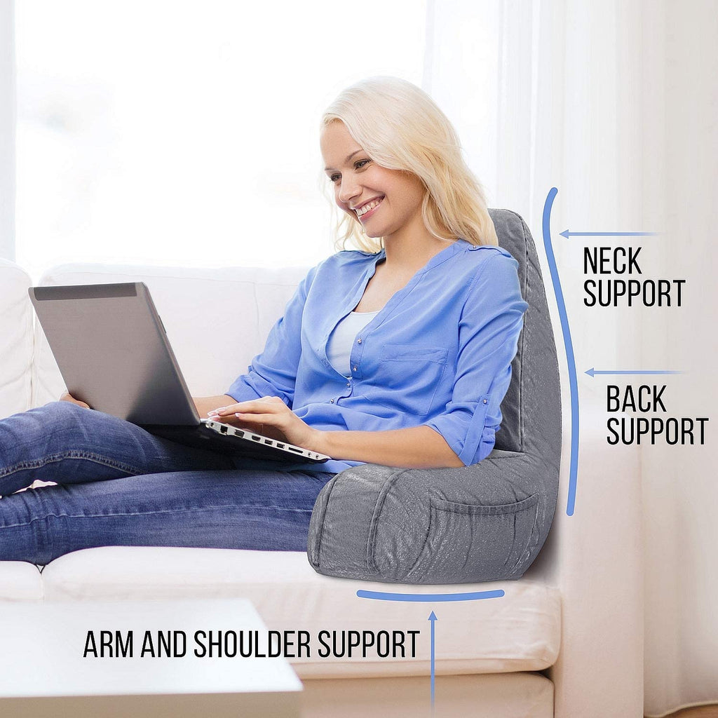Ergonomics Headboard Reading Pillow Back Support for Sitting Up in Bed Large Adult Backrest Wedge Lounge Cushion Body Positioning Bedrest by Roner